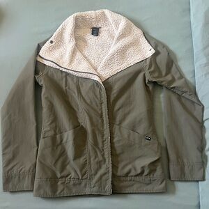 Oakley Green and Cream Utility Jacket with Sherpa Lining